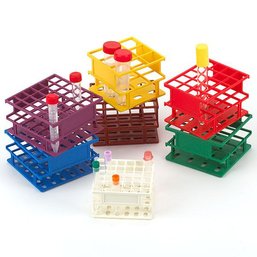 16 place nylon wireless tube rack red